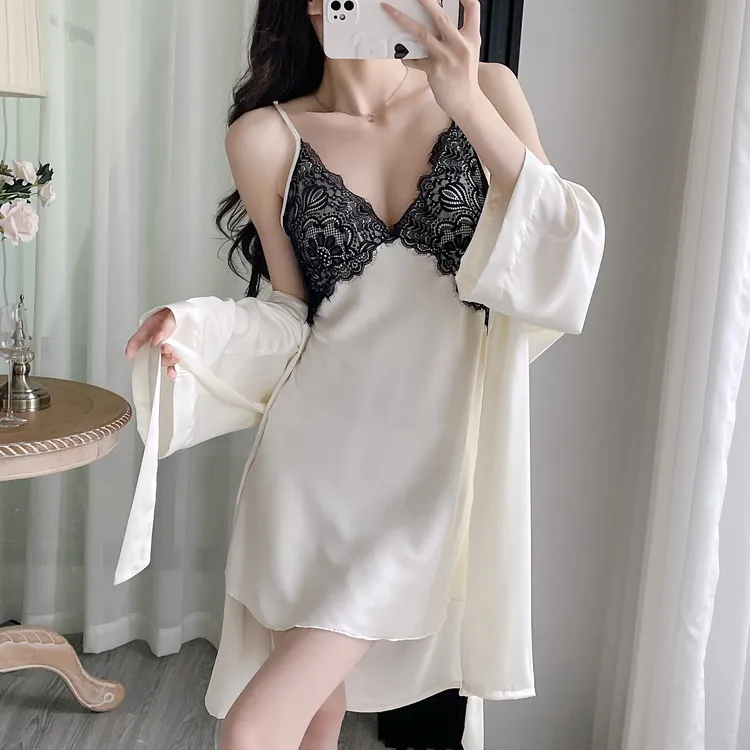 性感蕾丝吊带睡裙女性感睡衣短款家居服夏季带胸垫