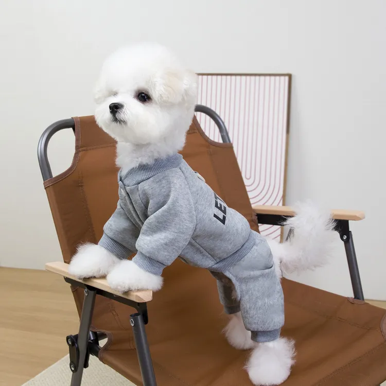 狗狗衣服四脚秋冬季加绒卫衣泰迪比熊小型犬可牵引宠物服装冬季