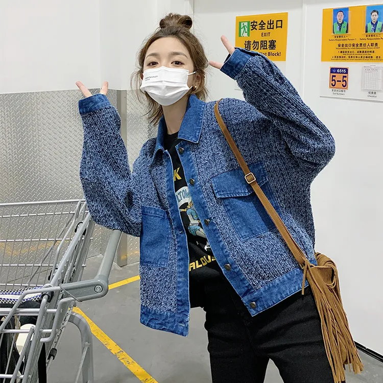 今年流行爆款蓝色牛仔外套女百搭2025年新款春秋季独特超好看上衣