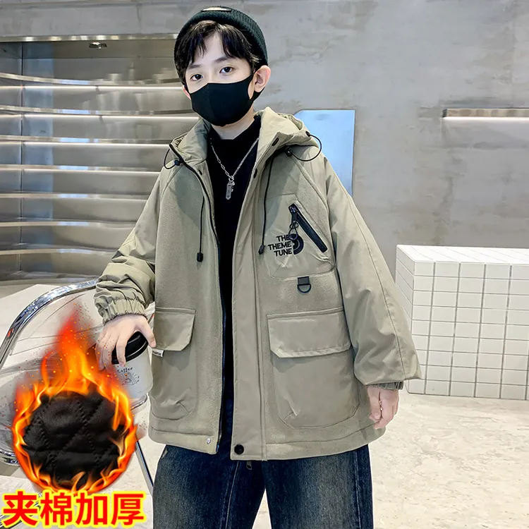 男童外套秋冬款2025新款秋装中大儿童男孩秋季夹棉加厚酷帅潮