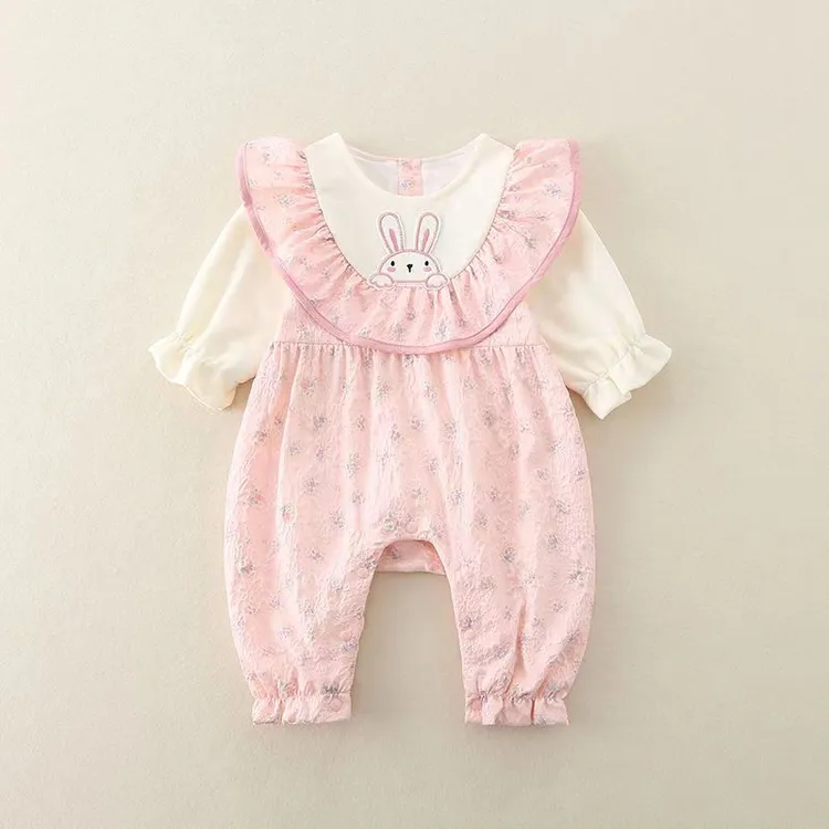 婴幼儿衣服双层连体衣夏天蛇年新款春秋款满月百天纯棉哈衣爬服