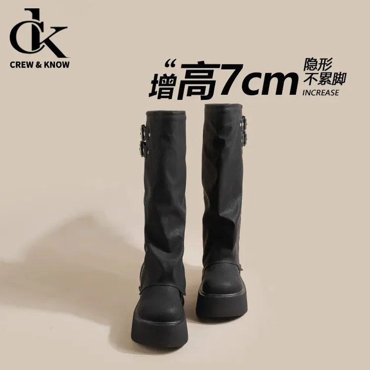 【官网小C&K旗舰店】复古小众设计马丁靴女时尚英伦风旅游休闲堆堆