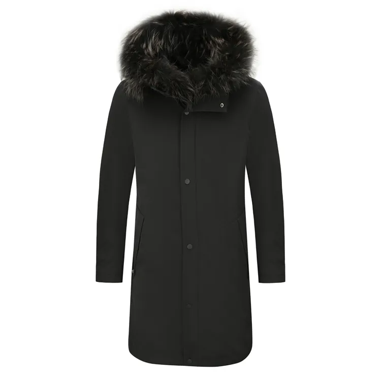 H1222芭冬季男式大衣休闲保暖防风外套 黑色