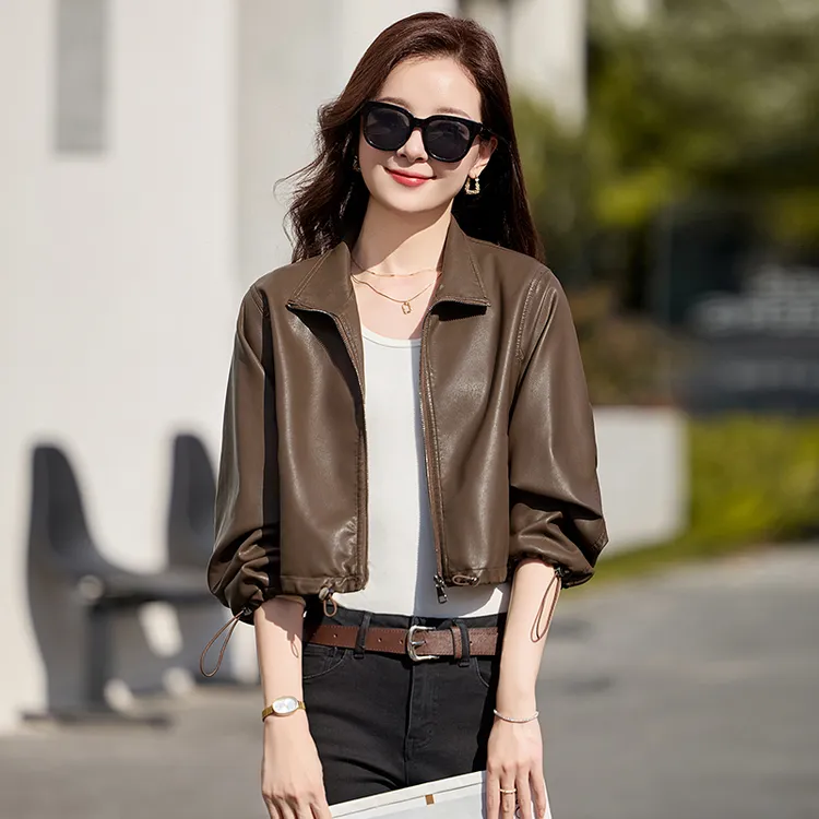 柏菲妮时尚皮衣外套女装夹克2025年新款春装爆款显瘦休闲宽松百搭