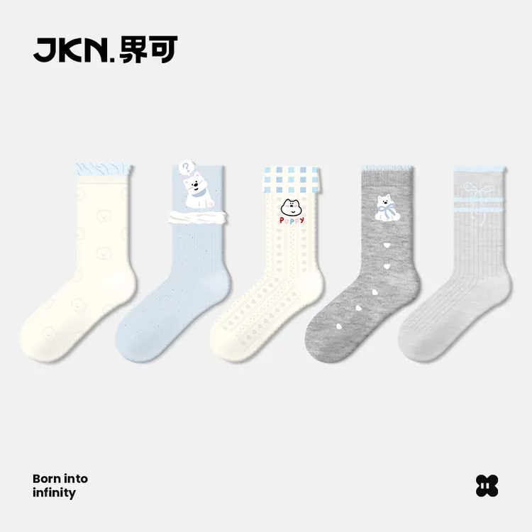 【JKN】凸凸袜子女秋冬中筒袜2025卡通可爱情侣中筒袜