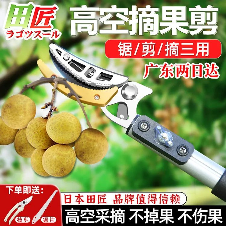 田匠日本摘果剪高空采果剪摘果器修枝剪高枝摘荔枝柿子摘枇杷神器