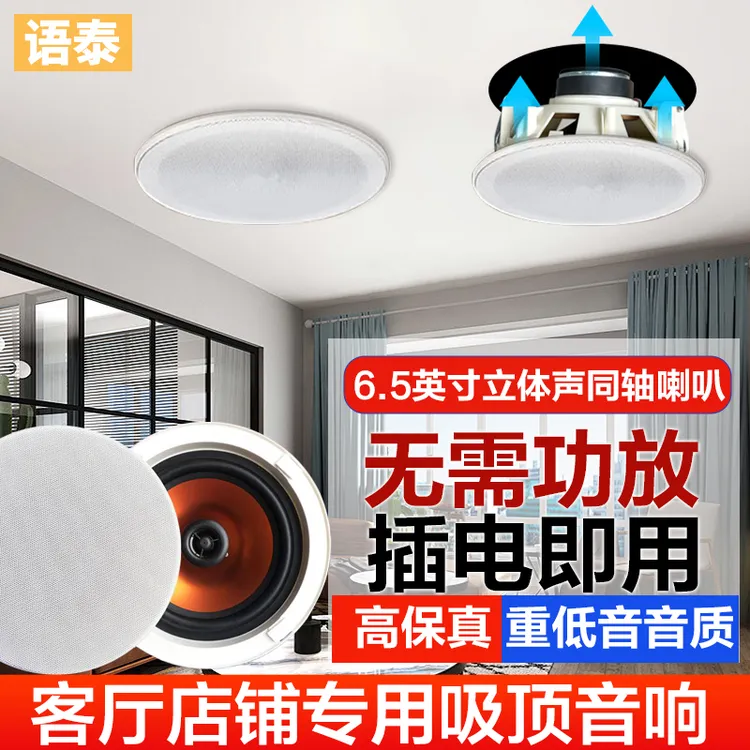 语泰吸顶音响628 店铺专用客厅天花吊顶嵌入式无线蓝牙音箱重低音