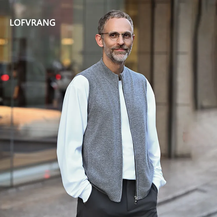LOFVRANG | 拉斐尔 |艺术家100%羊毛背心2025商务保暖男士马甲