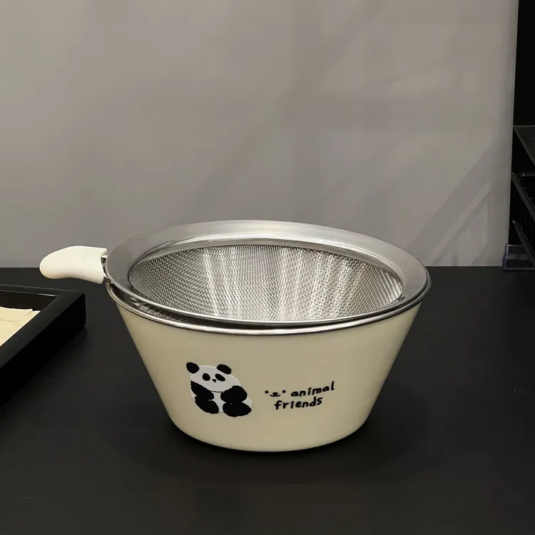 304钢迷你沥水碗淘米神器 洗水果家用备菜拌面碗可沥水打蛋料理碗