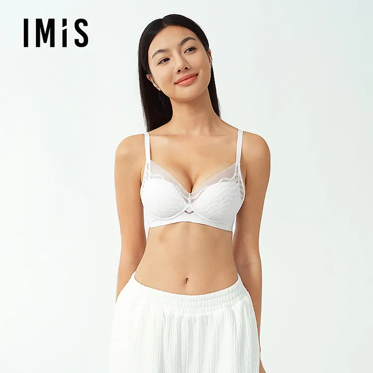 爱美丽小情歌无托3/4中厚模杯蕾丝聚拢内衣文胸（真丝）IM17BXB1