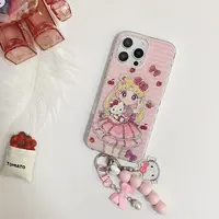 【萌】个性创意IMD点钻卡通可爱美少女手机壳适用于苹果17promax