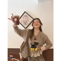 智英欧尼 狗狗毛衣~【慵懒弹力软糯圆领针织针织衫长袖秋冬套头女】