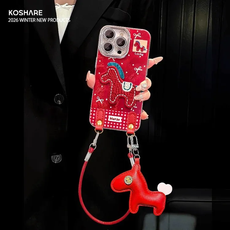 适用苹果17手机壳全包镜头华为荣耀彩绘OPPO时尚女款vivo挂绳小米