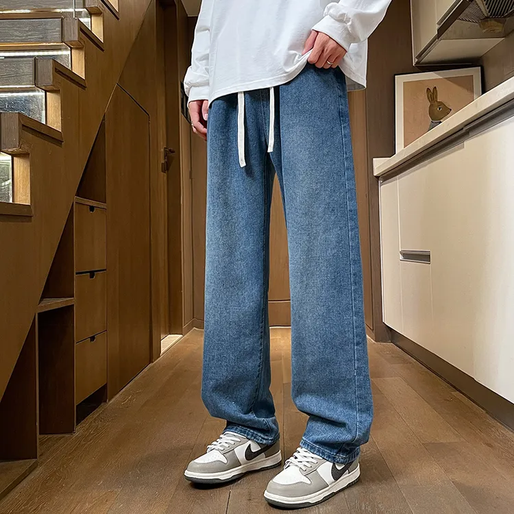 2025新款秋季美式复古牛仔裤男潮牌宽松直筒裤休闲百搭ins长裤子