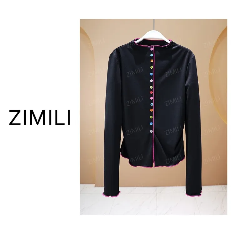 【亮哥女装】2025秋冬新品《琉璃系列》黑色高弹打底上衣26280-B0