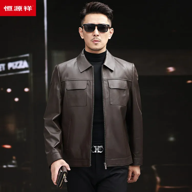 【轻奢甄选头层绵羊皮】时尚百搭男士真皮皮衣商务夹克皮衣男款