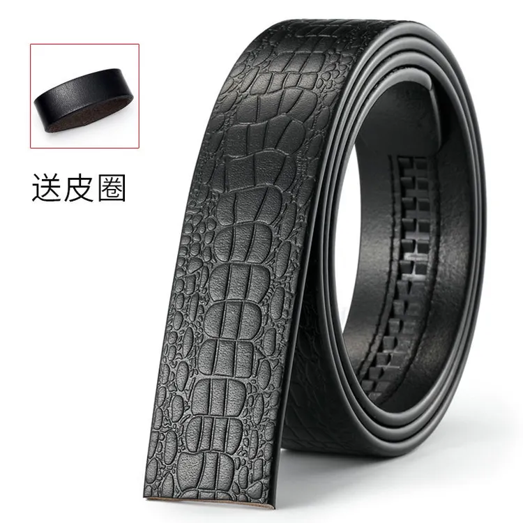 无头皮带不带头自动扣皮带条牛皮裤带带条头层纯牛皮腰带男士真皮