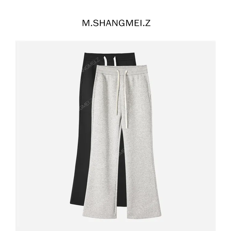 M.SHANGMEI.Z/沐熙【桃臀长腿裤】美大哥高腰微喇高弹休闲裤X113278