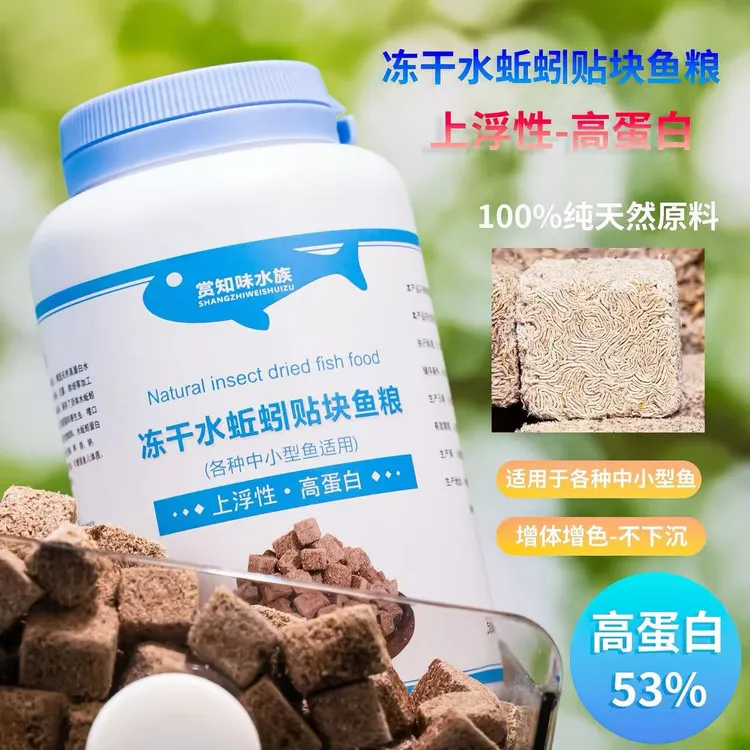 【冻干水蚯蚓】真虫肉 红线虫贴块鱼饲料鱼粮龟食 上浮型 高蛋白61%