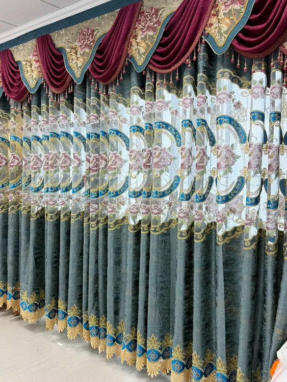 【镂空大牡丹】中式轻奢高端大气绣花布高档加厚窗帘布客厅卧室