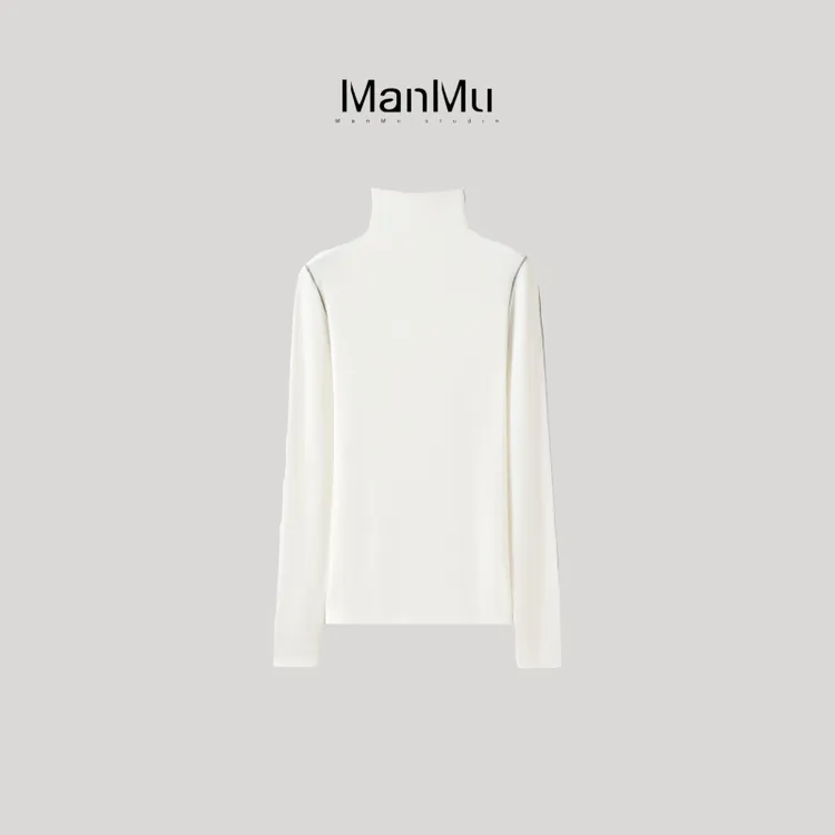 满目ManMu【张琪专属】老钱风秋季莱赛尔羊毛时尚百搭上衣350332