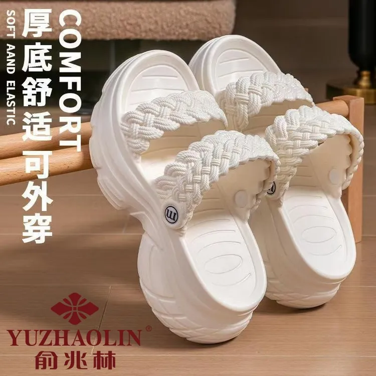 俞兆林沙滩鞋纯色ins网红时装凉鞋舒适凉鞋厚底淑女户外凉鞋舒适