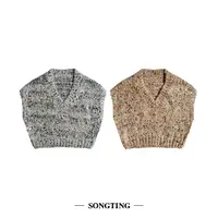 SONG TING｜意大利B*重工珠片进口纱线V领针织无袖马甲
