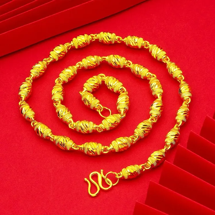 合金项链 孟加拉赤金【橄榄项链】2025男款时尚大气潮流经典百搭