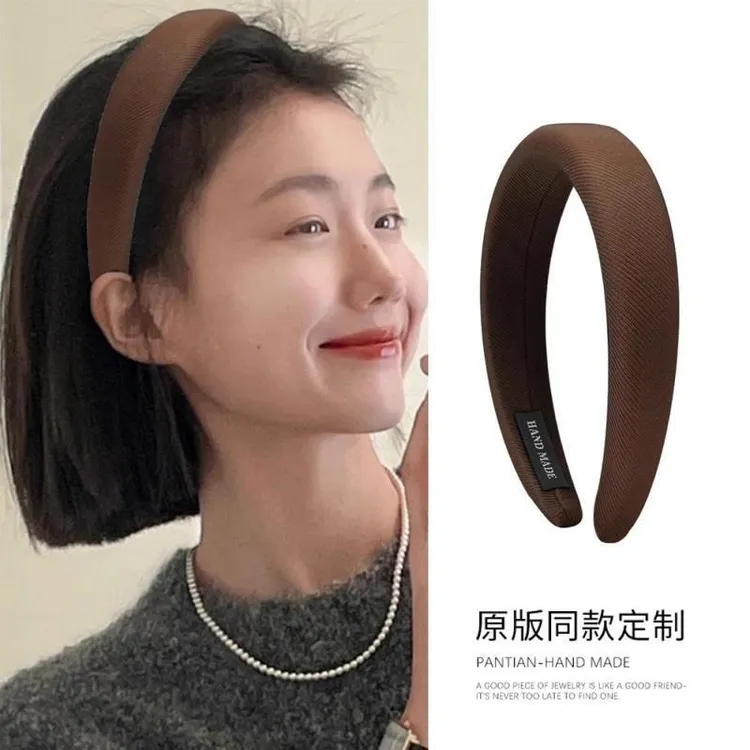 复古百搭！简约纯色发箍法式海绵头箍外出百搭发卡洗脸压发发饰