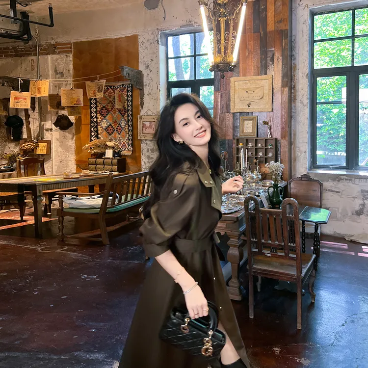 高级氛围感风衣外套女2025春秋季新款韩系英伦风气质宽松休闲大衣