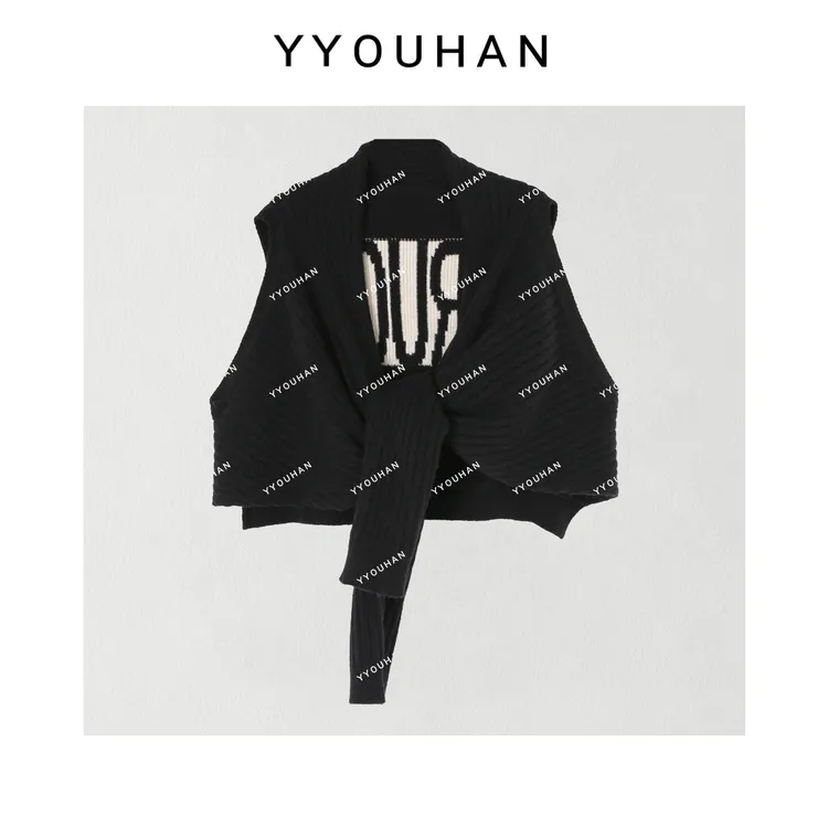 YYOUHAN 2025新款【天赋选手】极简显瘦百搭字母针织披肩 2508C4619