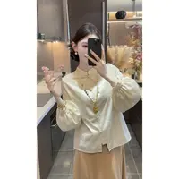 【周粥】【花朵衬衣】2025秋季新款中式缎面提花立领上衣预JJQ5SY5089