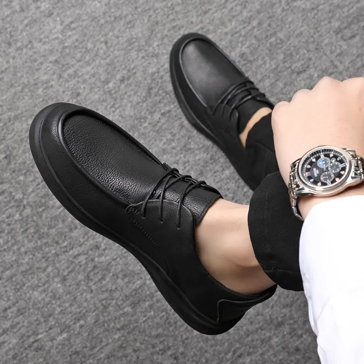 品牌【馭子鸟】新款真皮皮鞋男士商务正装休闲鞋软底一脚蹬乐福鞋