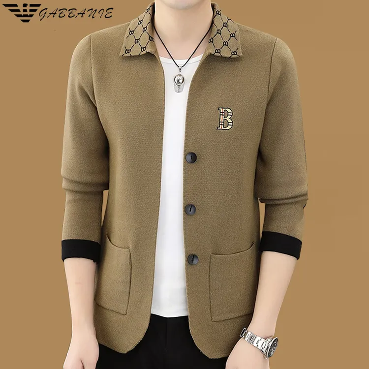 意大利专柜男士毛衣开衫时尚休闲春秋季高档韩版外穿长袖针织衫