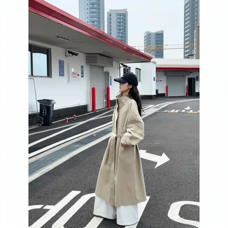 【琉璃爵士】立领风衣女2025年秋季新款中长款气质时尚外套