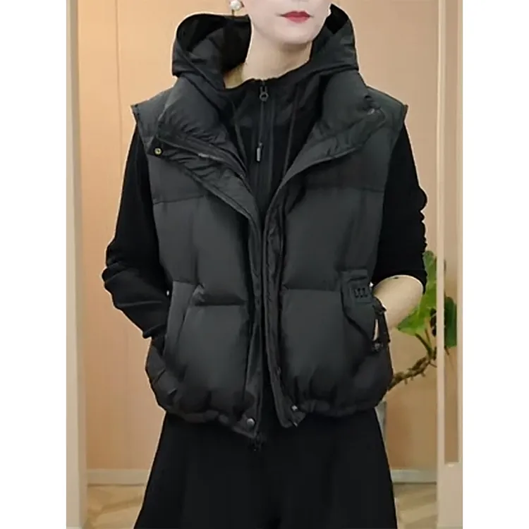 坎肩立领马甲棉服女2025秋冬外穿宽松显瘦无袖背心保暖马夹短外套