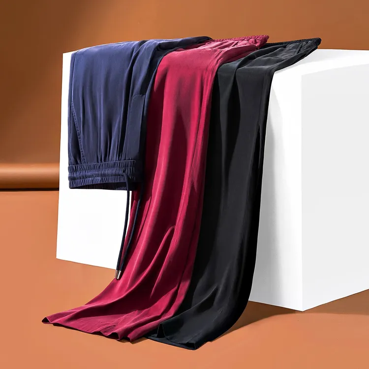 HOROHUVEN霍罗哈芬夏季垂顺纯色运动裤子男士宽松阔版直筒休闲裤