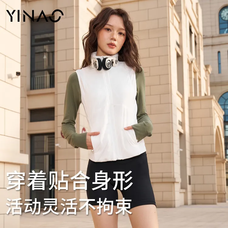 音奥秋款运动棉马甲女外穿修身显瘦保暖户外休闲百搭超轻柔软外套