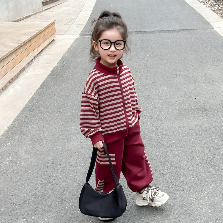 女童套装春秋2025新款儿童洋气休闲春季女宝宝时髦春装运动两件套