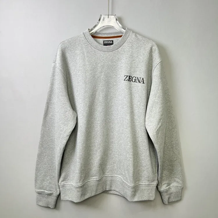 全新未使用 ZEGNA 男士灰色圆领时尚百搭休闲长袖运动卫衣102128