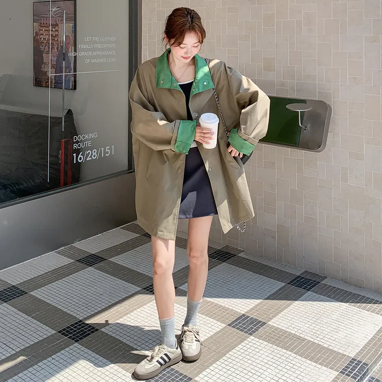 卡其色风衣女中长款2025新款秋季英伦风高级感韩系爆款外套风衣潮