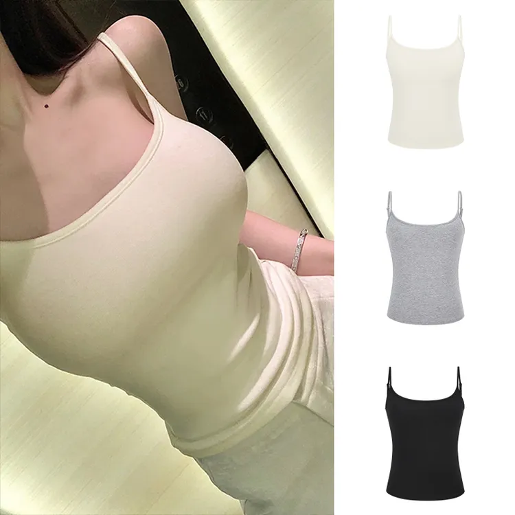 MosesQueen/魔西女王外穿吊带背心女带胸垫基础百搭修身显瘦上衣