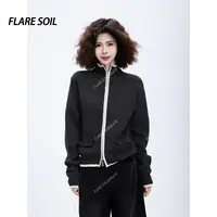 【FLARE SOIL】拉链针织温柔修身短外套开衫韩版百搭毛针织衫T4721A