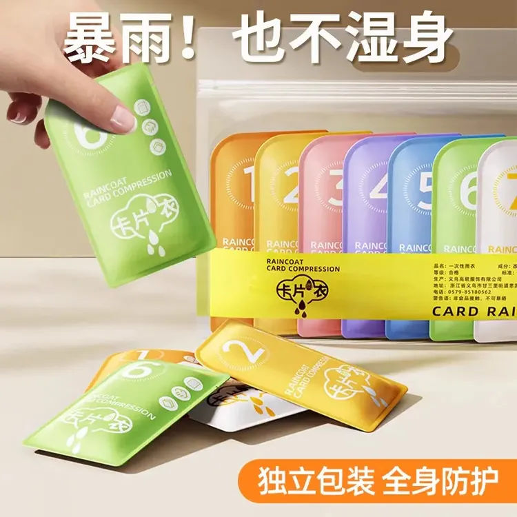【便携款】一次性卡片雨衣成人儿童防暴雨加厚加长款男女士便携雨衣