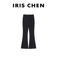 IRIS CHEN 蚕丝羊毛微喇裤 2025秋冬350g高弹力显瘦休闲裤25KZ791