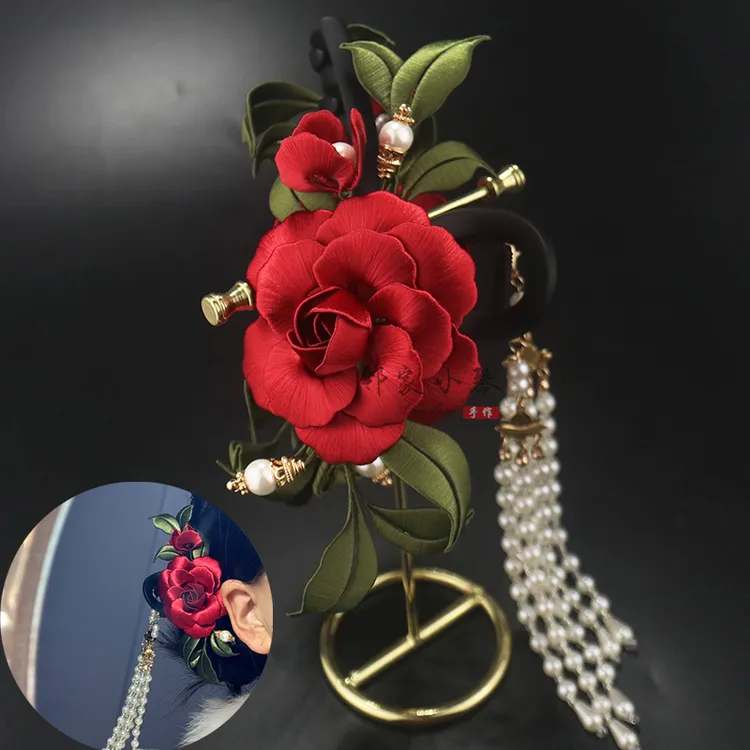 手工diy芍药富贵牡丹花缠花扶摇材料包汉服头饰品古风手作有教程