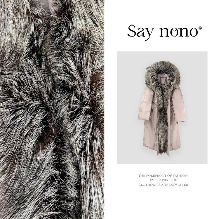 懒猫nono│Saynono 时尚休闲风简约狐狸毛领鹅绒外套 GZ01511ZY