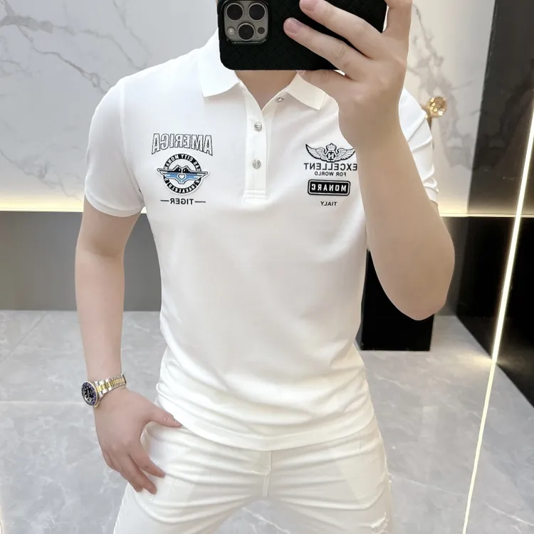 度尚-夏季新款男士轻奢高品质薄款时尚潮流休闲翻领POLO衫短袖