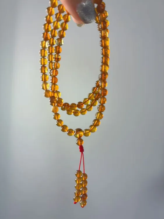 【直播间福利】5mm天然紫罗兰灵草珀108佛珠 一物一证真品支持复检 