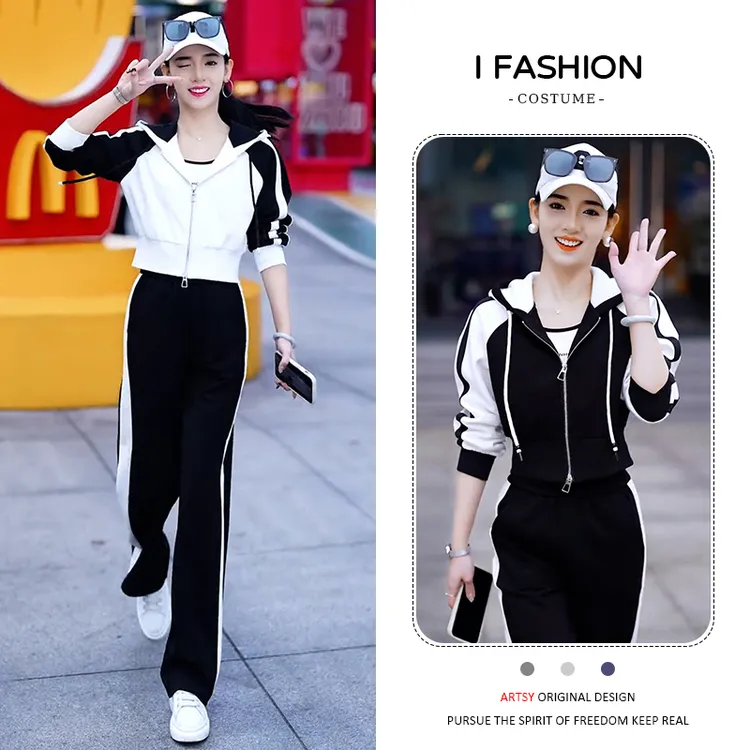 休闲时尚运动服套装女2025年春秋新款小个子洋气质卫衣卫裤两件套